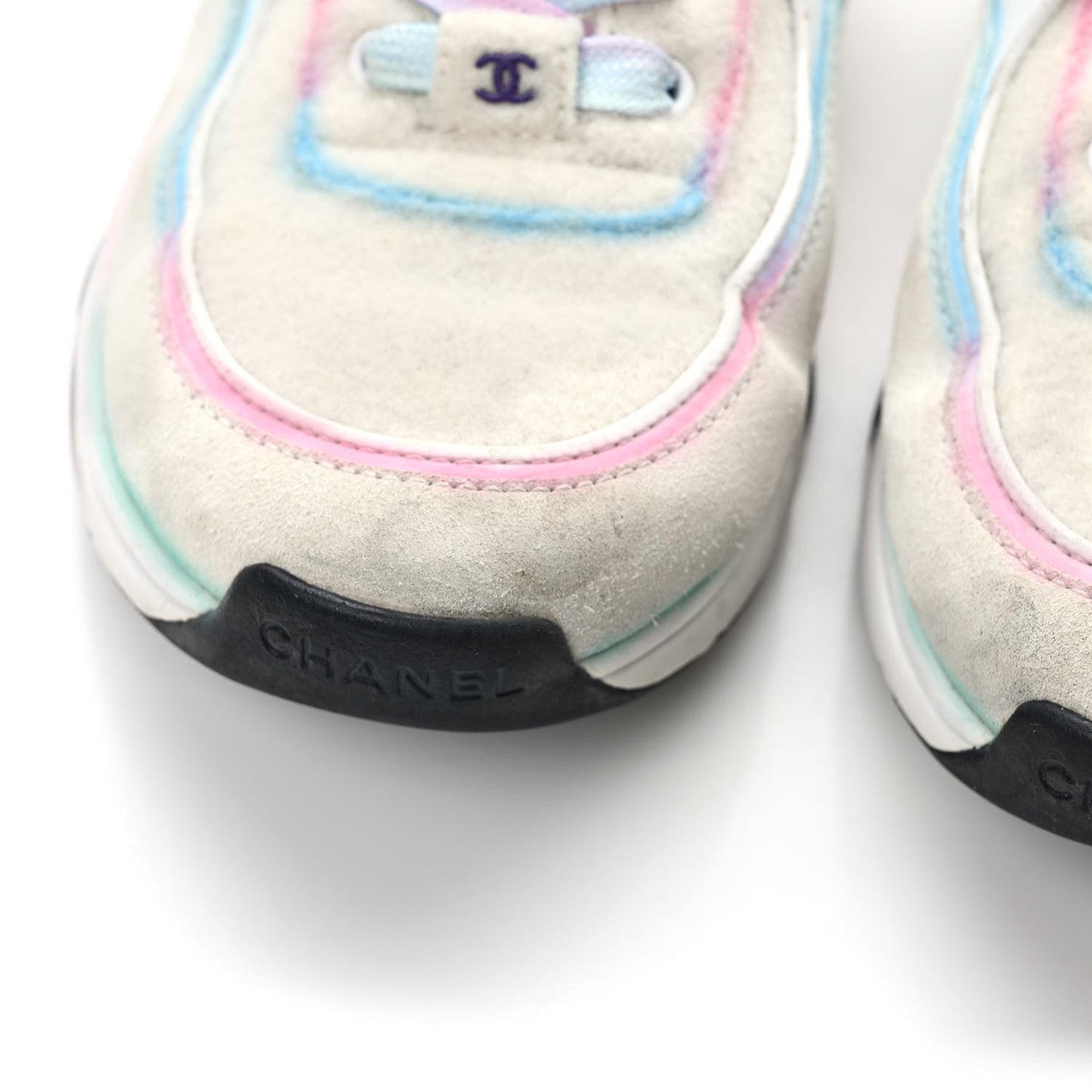 Wool Suede Calfskin CC Sneakers 38 Multicolor