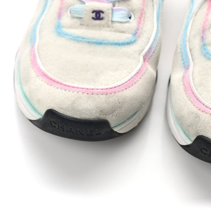 Chanel Wool Suede Calfskin CC Sneakers 38 Multicolor 9 of 9