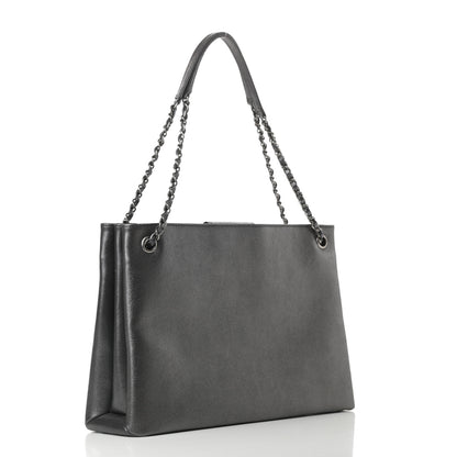 Chanel Iridescent Calfskin CC East West Shopping Tote Grey 3 of 12