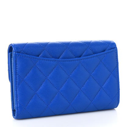 Chanel Caviar Quilted Medium Flap Wallet Blue 3 of 10