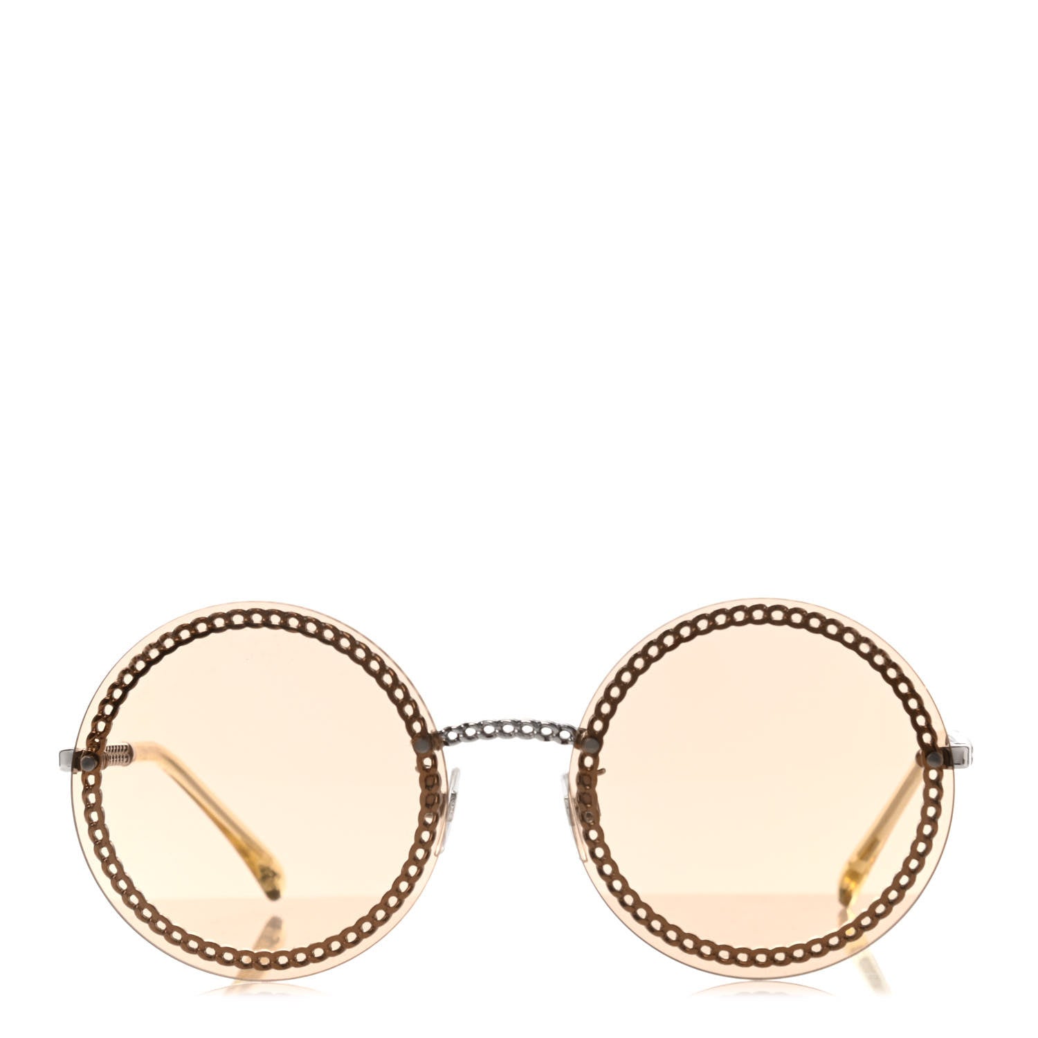 Chanel Round Removable Triple Hanging Chain Sunglasses 4245 Yellow 3 of 4