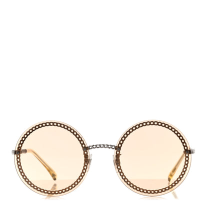 Chanel Round Removable Triple Hanging Chain Sunglasses 4245 Yellow 3 of 4