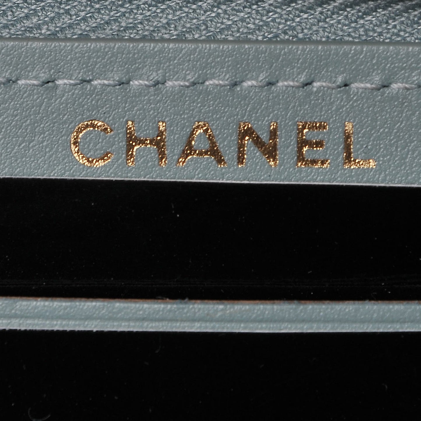 Iridescent Caviar Quilted Medium Zip Around Wallet Light Blue