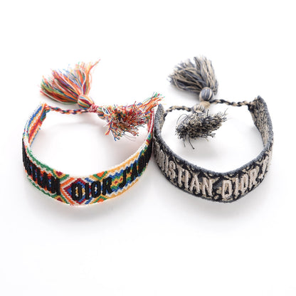 Christian Dior Woven Cotton J'Adior Friendship Bracelet Set 8 of 9