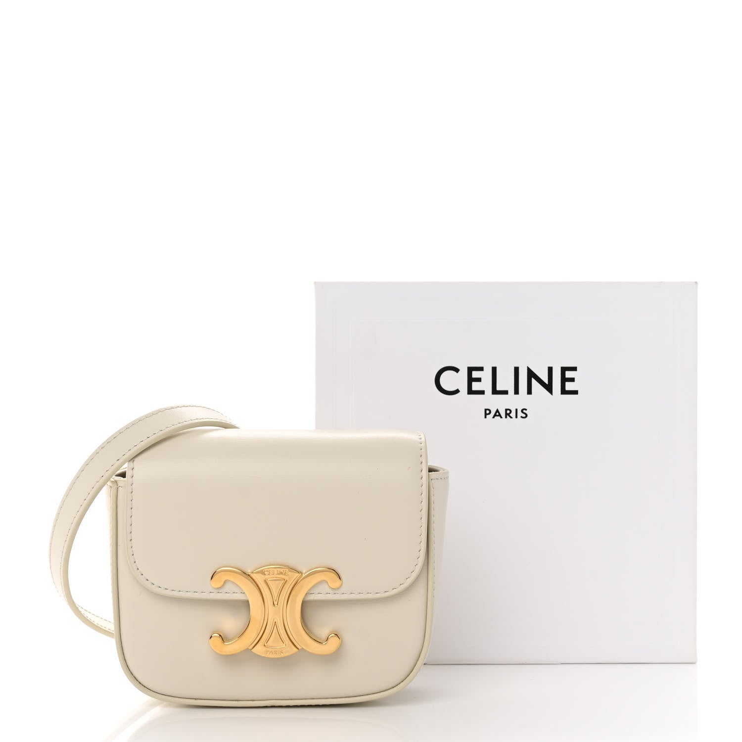 Celine Shiny Calfskin Mini Triomphe Rice 10 of 10