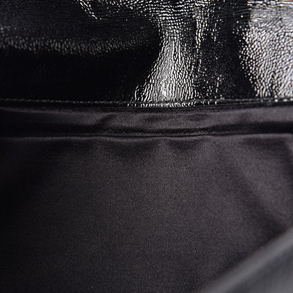 Saint Laurent Textured Patent Monogram Large Belle De Jour Clutch Black 6 of 9