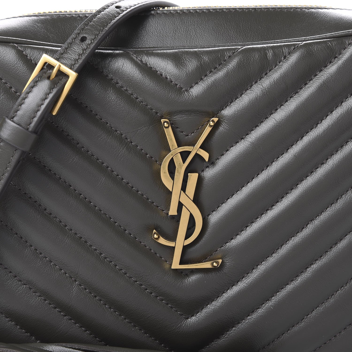 Saint Laurent Calfskin Matelasse Monogram Lou Camera Bag Sea Pebble 9 of 9