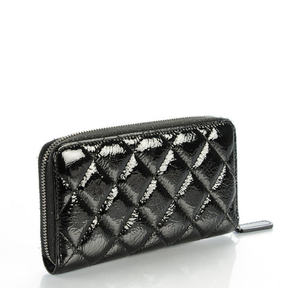 Chanel Patent Goatskin Paris Dallas Zip Around Wallet Black 3 of 8