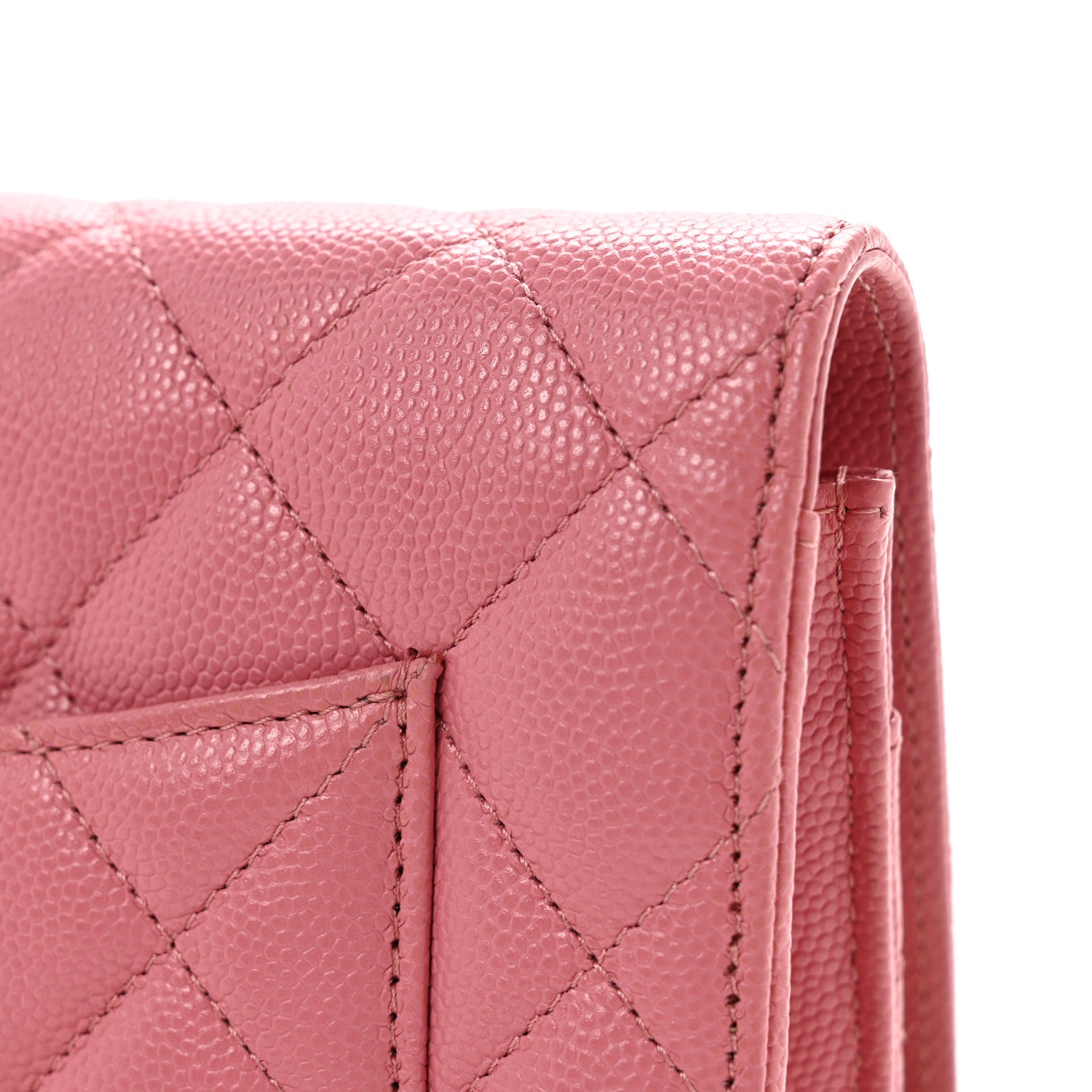 Chanel Caviar Quilted Wallet on Chain WOC Pink 14 of 15