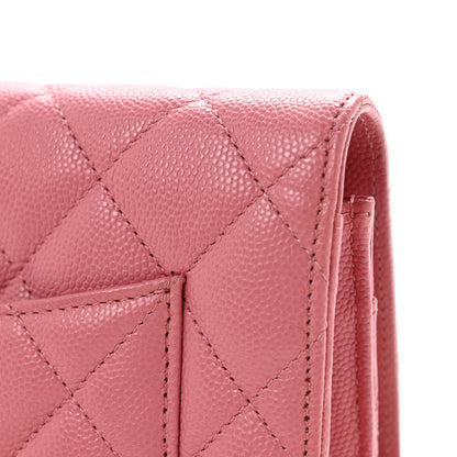 Chanel Caviar Quilted Wallet on Chain WOC Pink 14 of 15