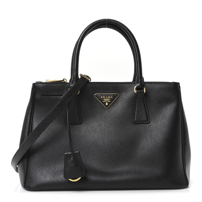 Prada Saffiano Small Galleria Double Zip Tote Black 1 of 9