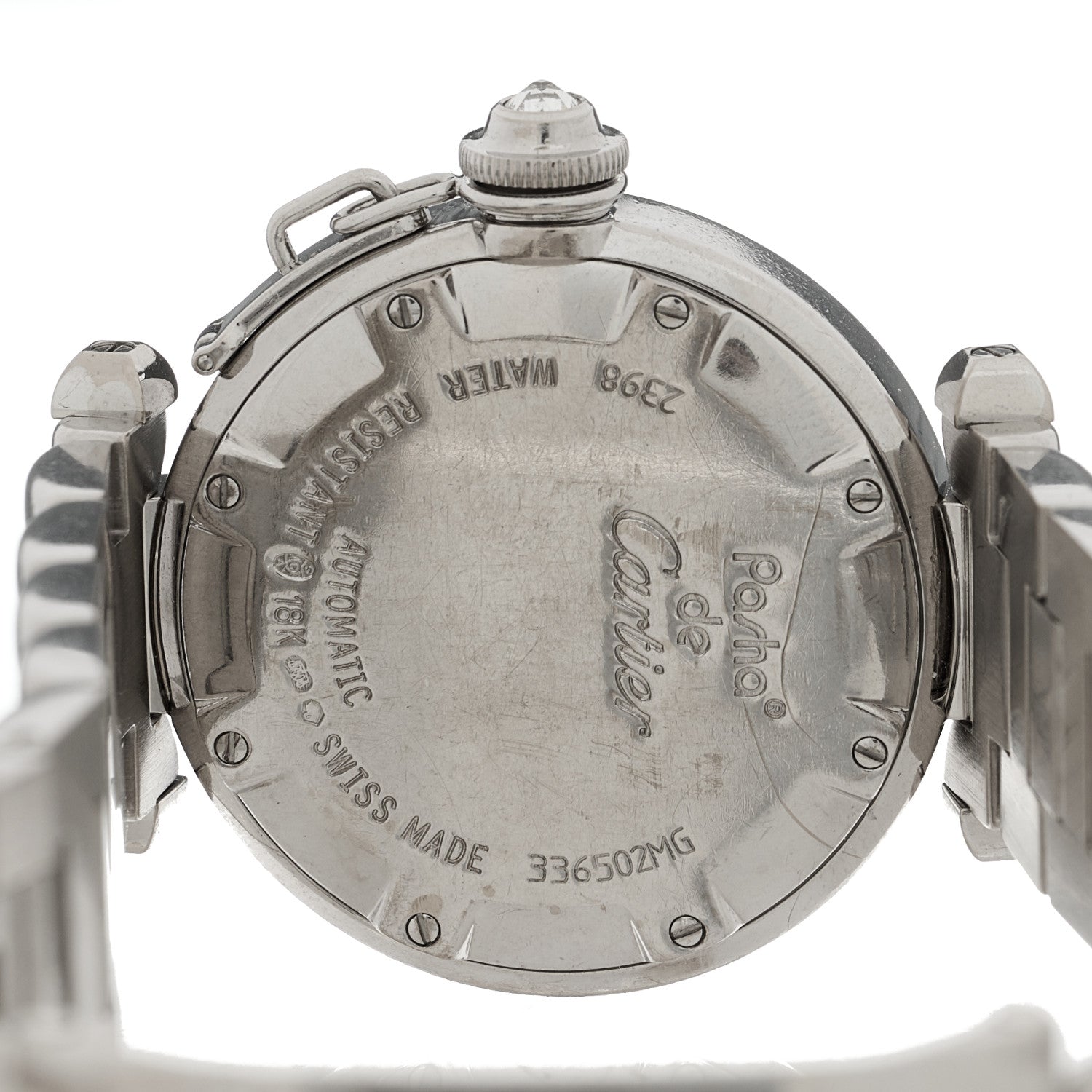 Cartier 18K White Gold Diamond 32mm Pasha C Automatic Watch 4 of 4