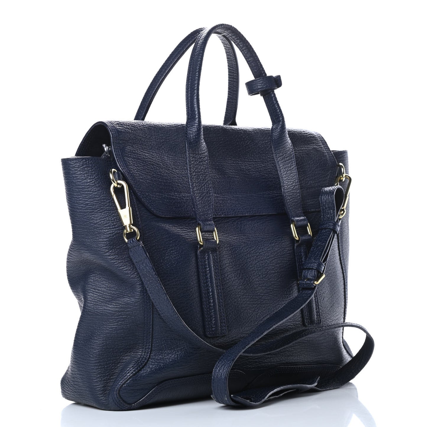 Textured Calfskin Large Pashli Satchel Ink