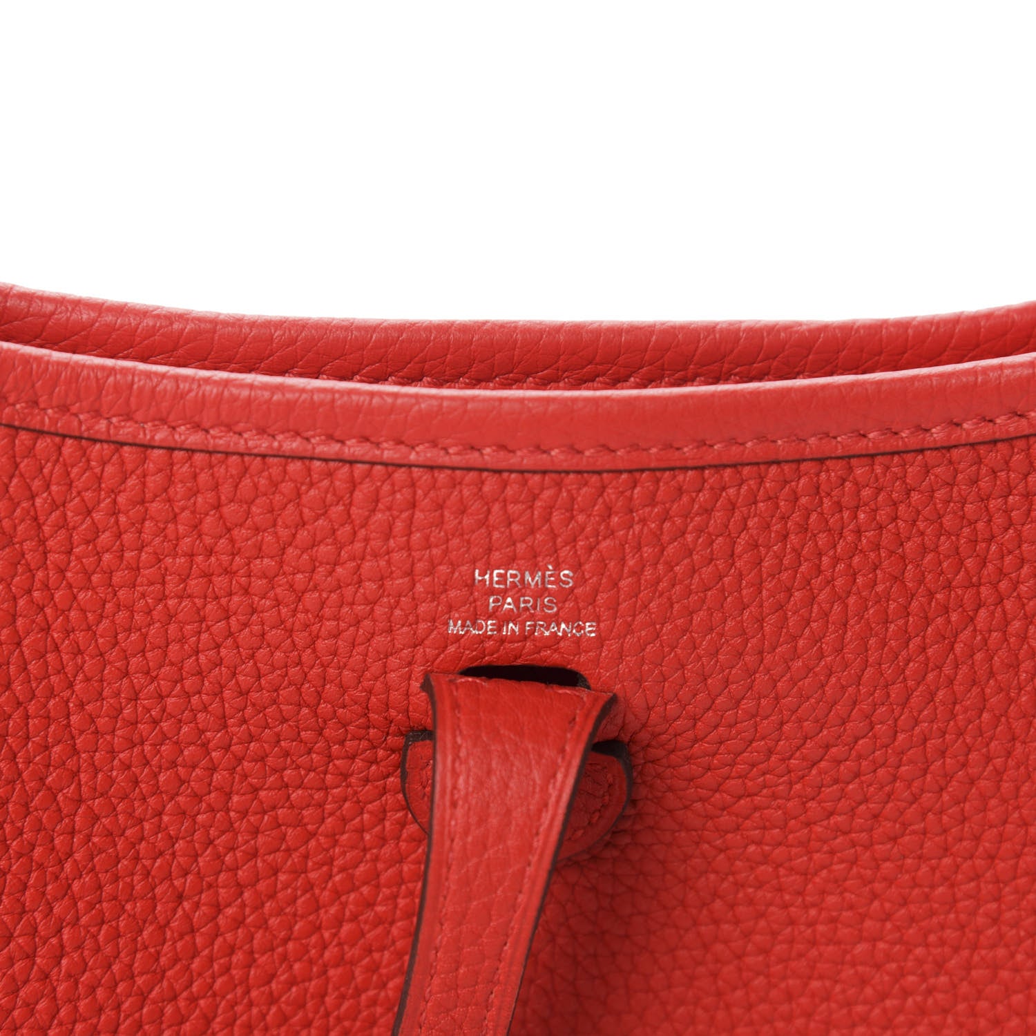 Hermes Taurillon Clemence Evelyne TPM Rouge De Coeur Bleu Du Nord 8 of 11