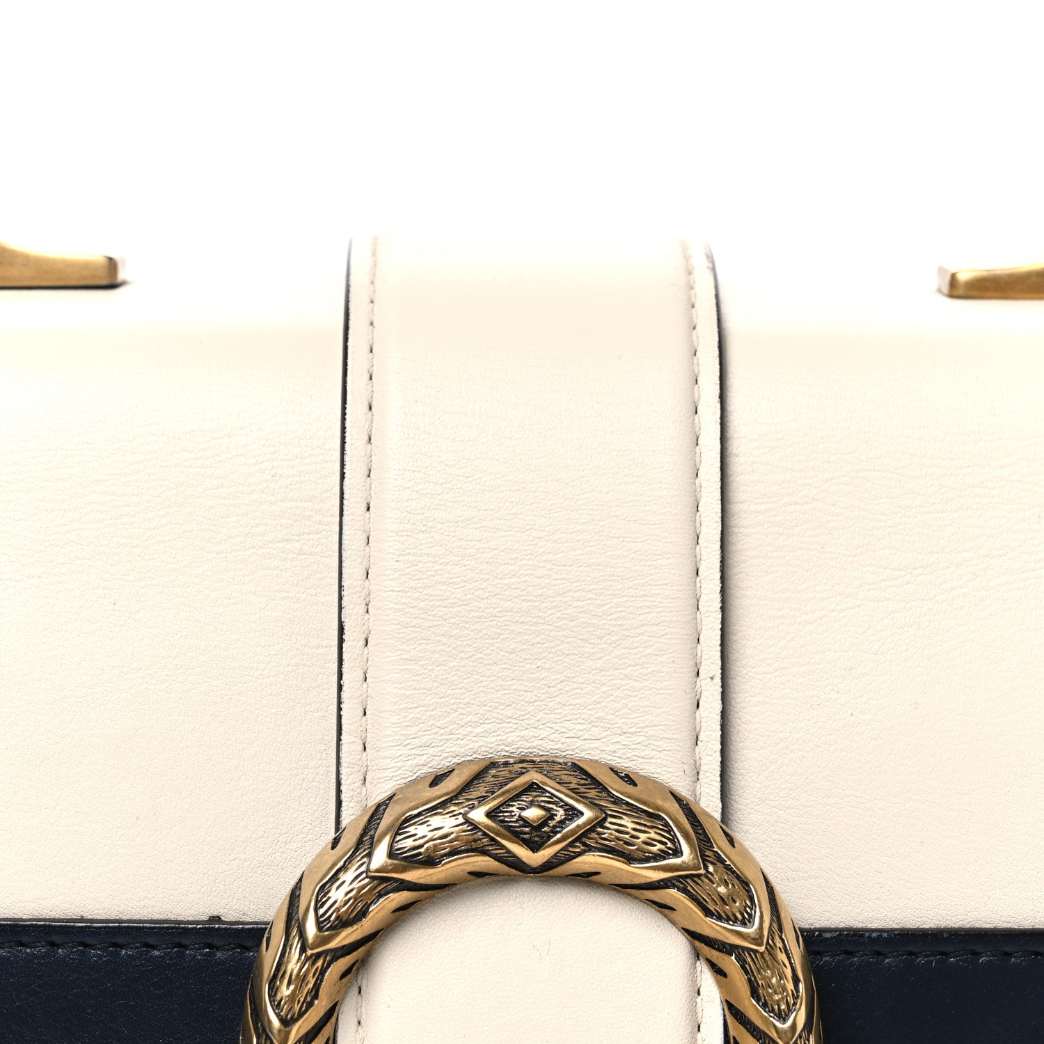 Gucci Calfskin Bamboo Web Medium Dionysus Top Handle Bag White Blue Hibiscus Red 8 of 11