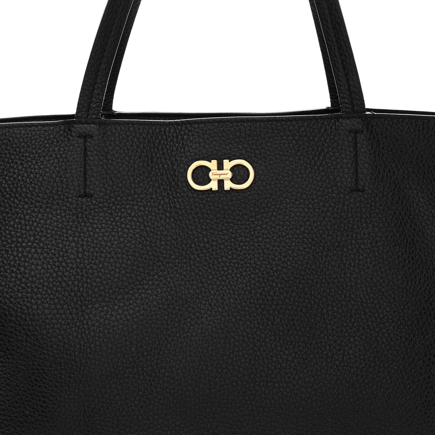 Salvatore Ferragamo Calfskin Medium Tote Black 7 of 10