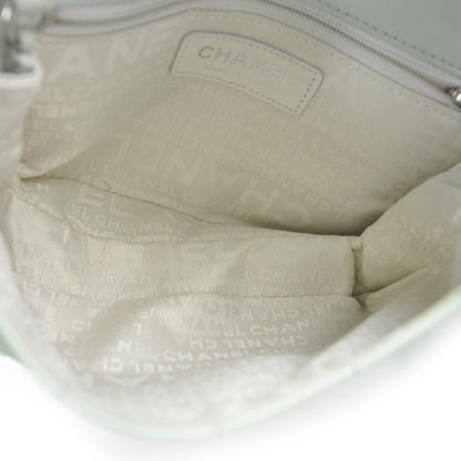 Chanel Patent Stitched Diagonal Flap Bag Light Green 6 of 9