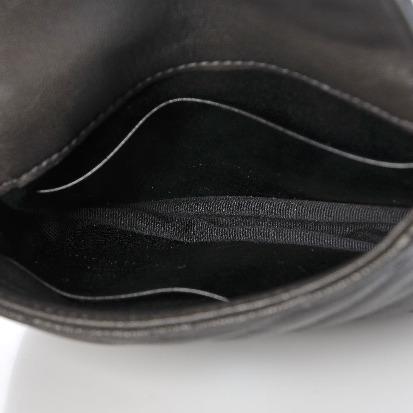 Sheepskin Matelasse Chevron Monogram Mini College Bag Dark Anthracite