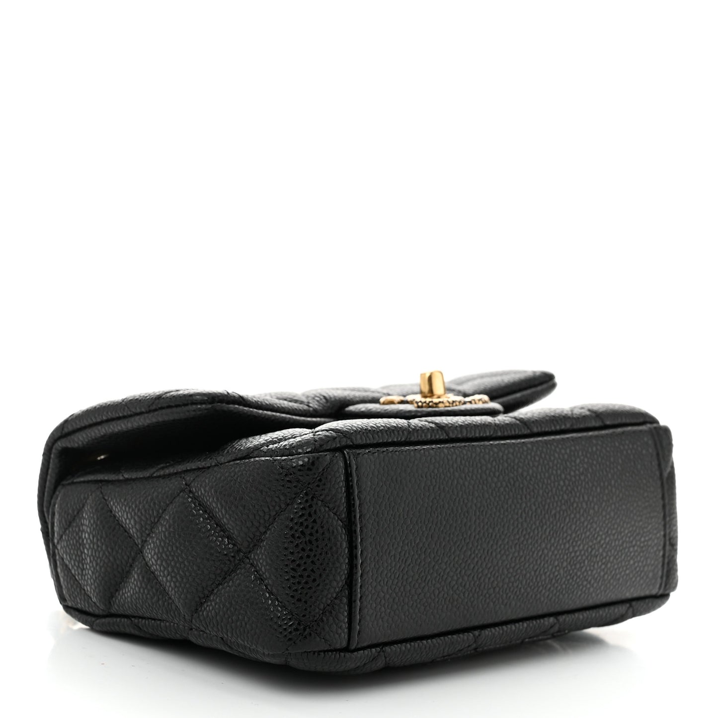 Grained Lambskin Quilted Mini Flap Black