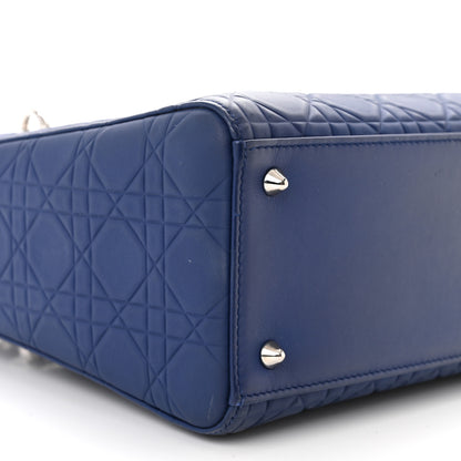 Christian Dior Ultra Matte Calfskin Cannage Medium Lady Dior Blue 9 of 11