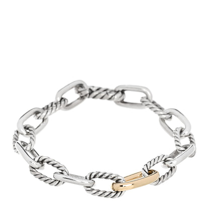 David Yurman Sterling Silver 18K Yellow Gold 8.5mm Madison Chain Bracelet 1 of 4