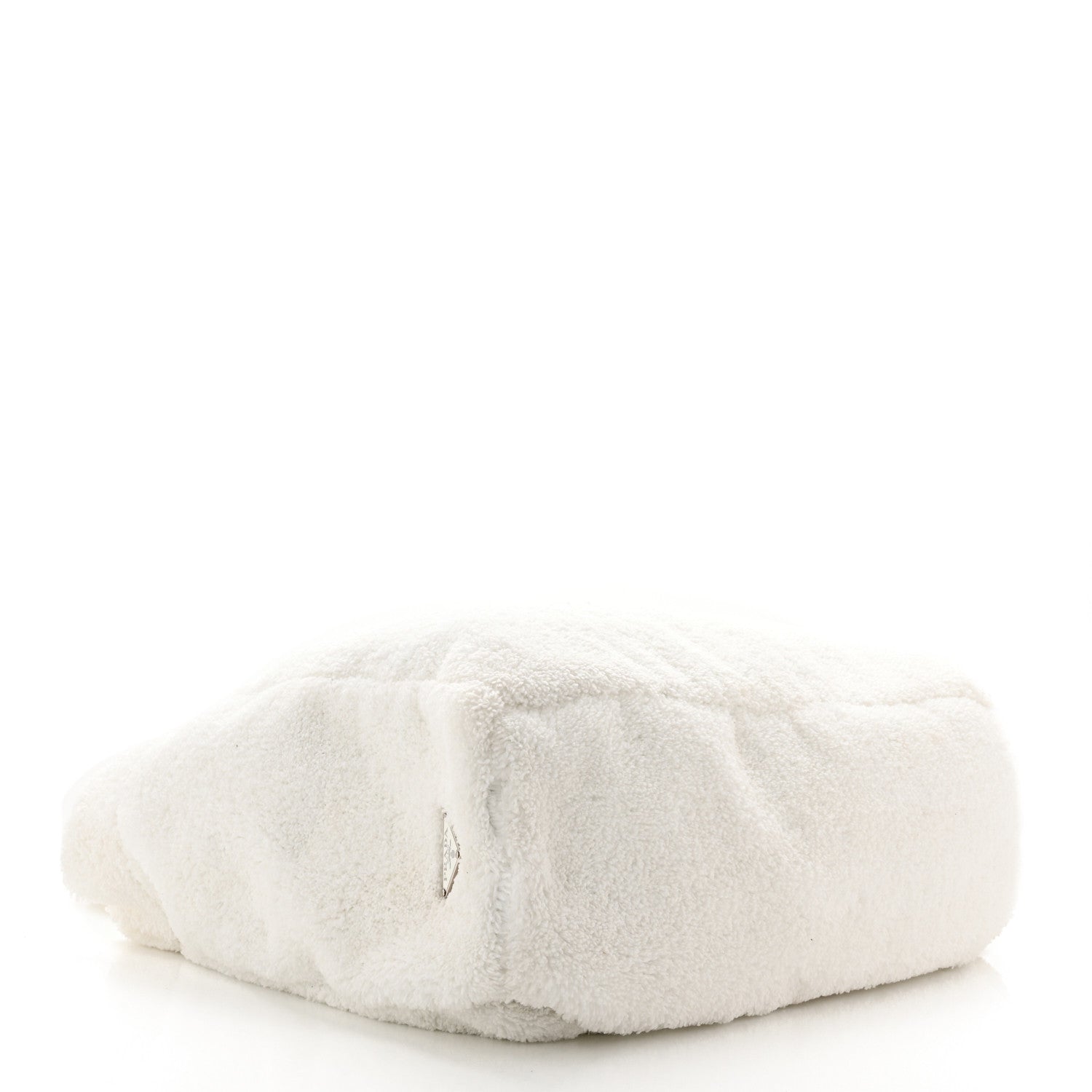 Prada Terry Cloth Tote Bag White Black 4 of 11