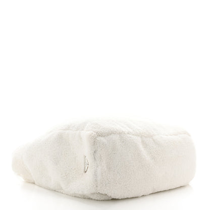 Prada Terry Cloth Tote Bag White Black 4 of 11