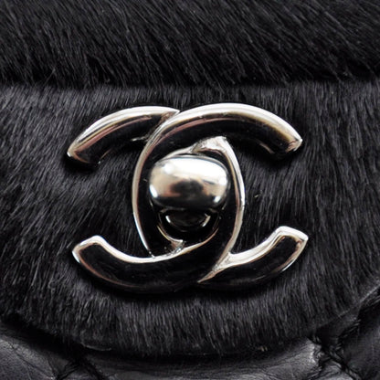 Chanel Aged Calfskin Miss Pony Fur Medium Flap Black 6 of 10