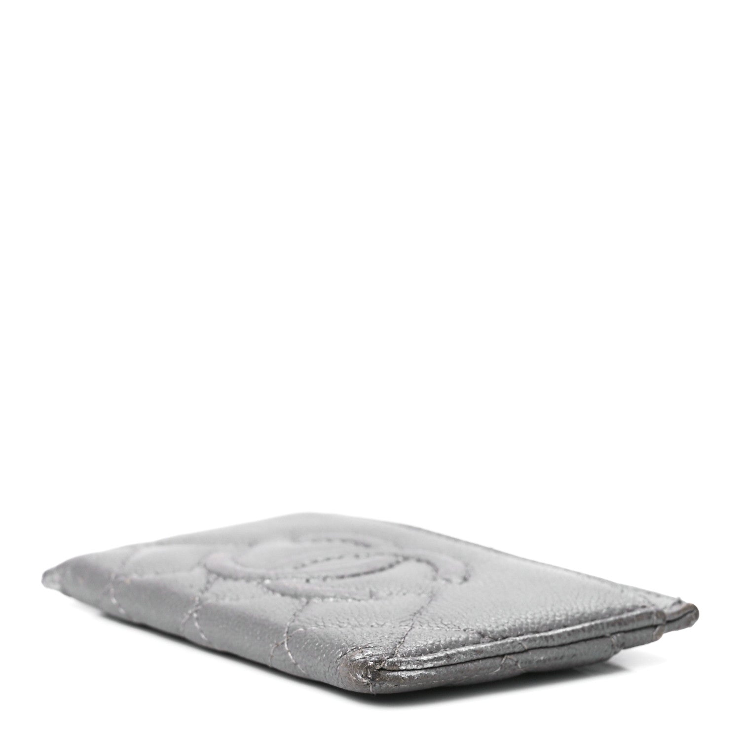 Chanel Metallic Caviar Quilted Card Holder Silver 8 of 10
