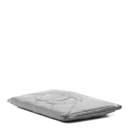 Chanel Metallic Caviar Quilted Card Holder Silver 8 of 10