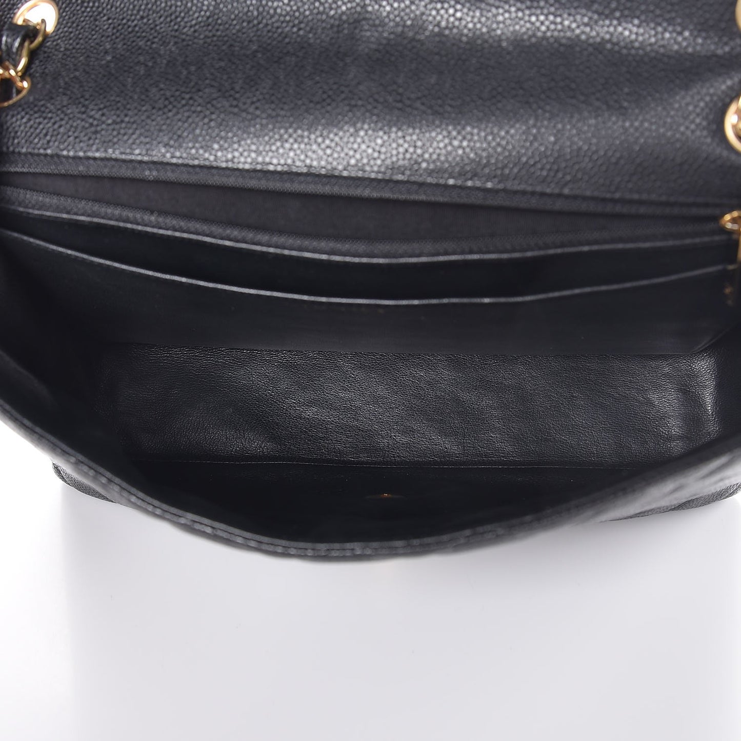Caviar Quilted Maxi Single Flap Black