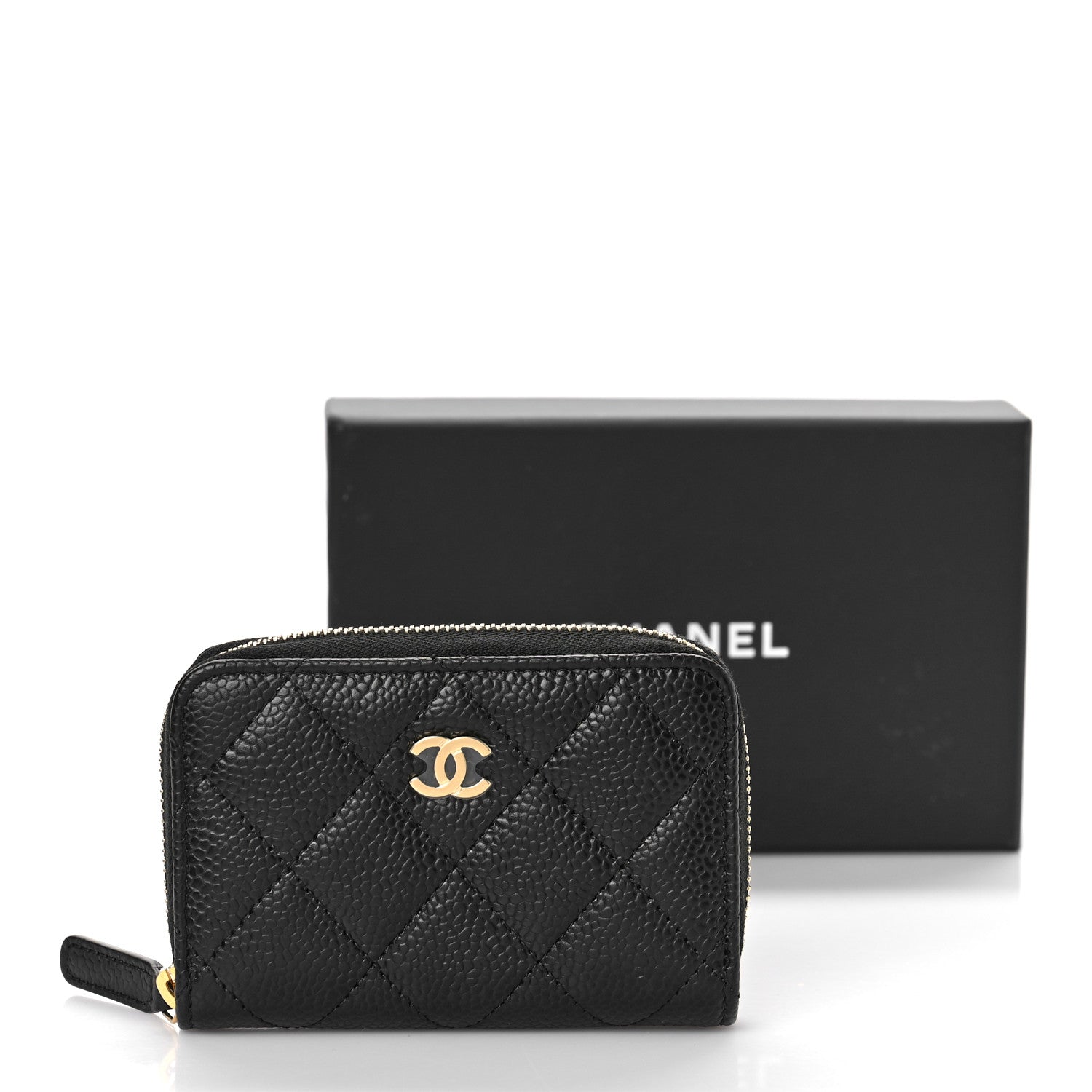 Chanel Caviar Quilted Zip Coin Purse Black 10 of 10