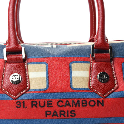 Chanel Coated Canvas Le Train Boston Bag Red 10 of 10