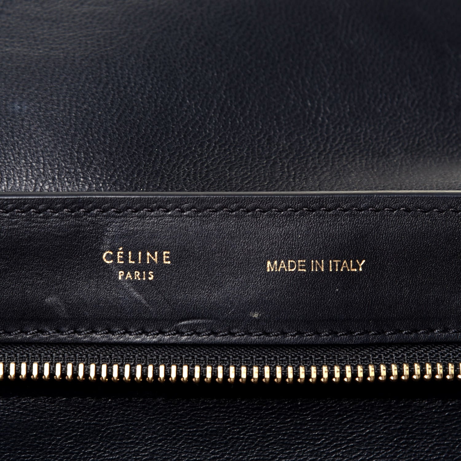 Celine Crocodile Embossed Calfskin Suede Medium Trapeze Black 7 of 10