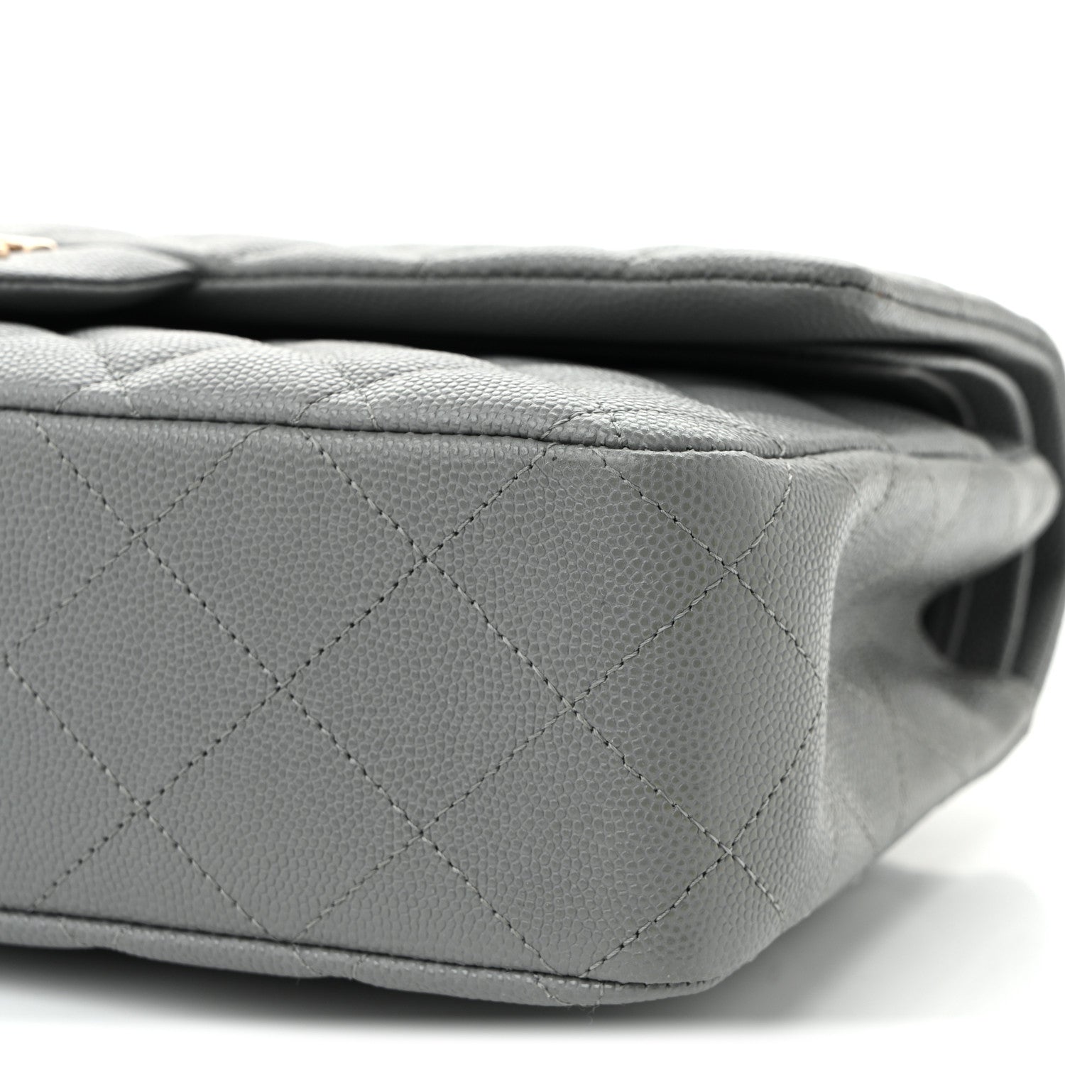 Chanel Caviar Quilted Medium Double Flap Grey 10 of 10