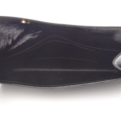 Saint Laurent Textured Patent Monogram Large Belle De Jour Clutch Black 8 of 10