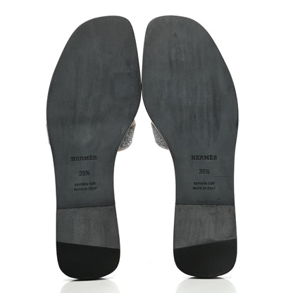 Hermes Suede Goatskin Crystal Powder Oran Sandals 39.5 5 of 8