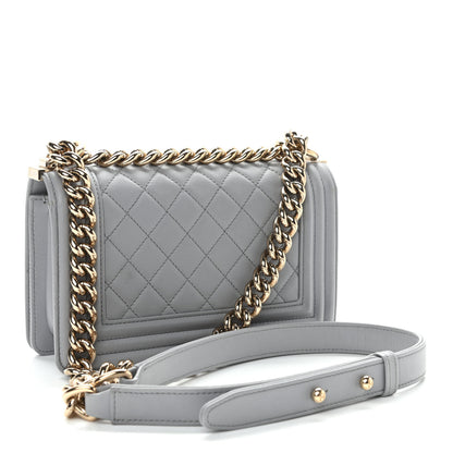 Chanel Calfskin Quilted Small Boy Flap Grey 2 of 12