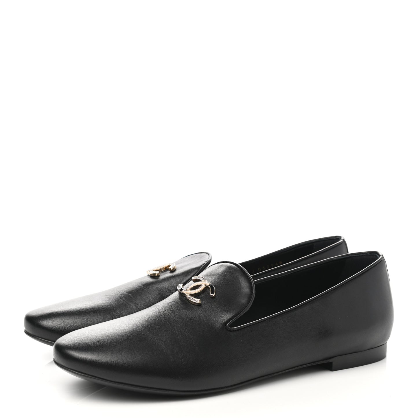 Lambskin CC Mocassin Loafers 41 Black