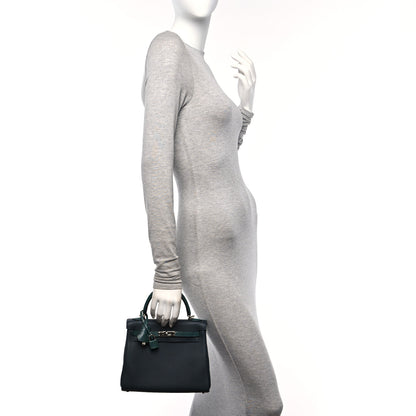 Hermes Togo Lizard Kelly Retourne Touch 25 Vert Rousseau 2 of 16
