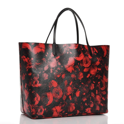 Givenchy Textured Coated Canvas Floral Print Large Antigona Tote Black Red 3 of 7