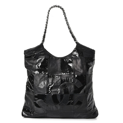 Chanel Patent Calfskin Patchwork Brooklyn Tote Black 1 of 13