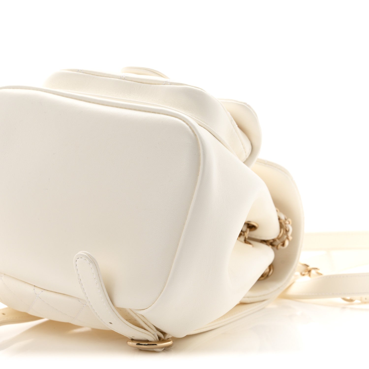 Chanel Lambskin Quilted Small Duma Drawstring Backpack White 10 of 10