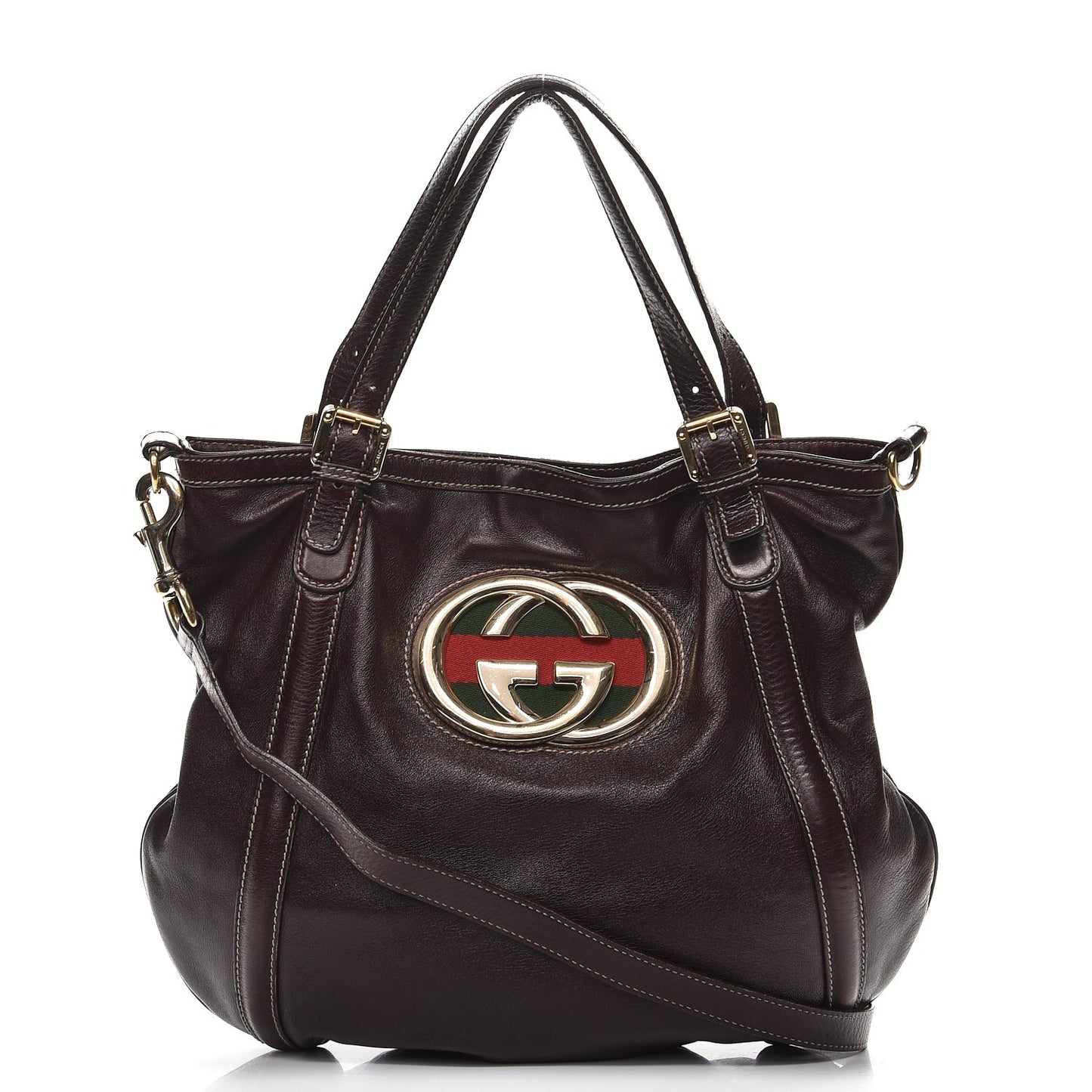 Calfskin Medium Britt Bag Dark Brown
