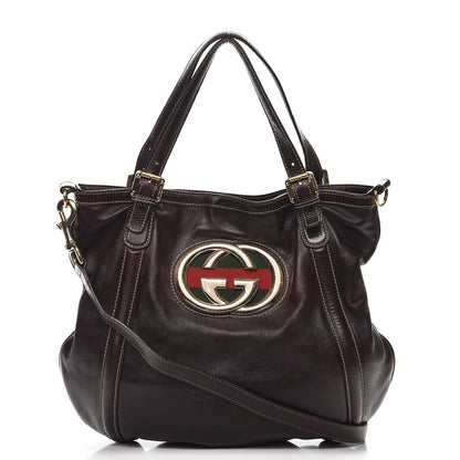 Gucci Calfskin Medium Britt Bag Dark Brown 1 of 14