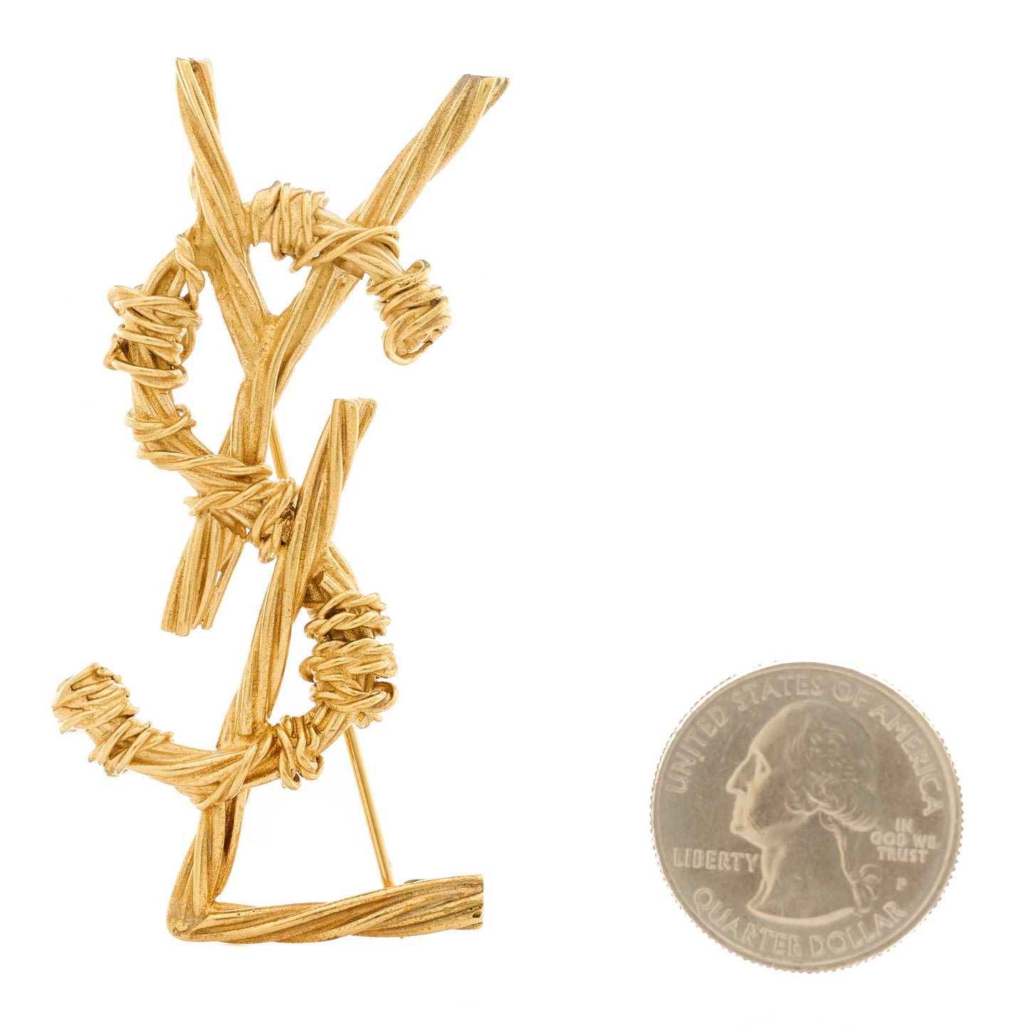 Brass Cassandre Opyum YSL Brooch Gold