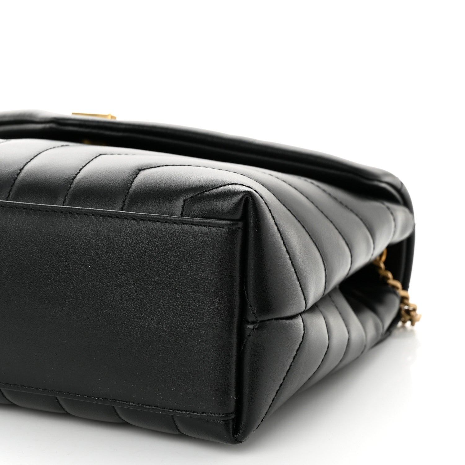 Saint Laurent Calfskin Y Quilted Monogram Small Loulou Chain Satchel Black 11 of 11