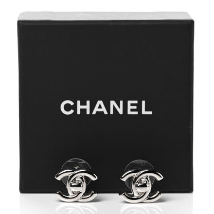 Chanel CC Turnlock Earrings Silver 5 of 5