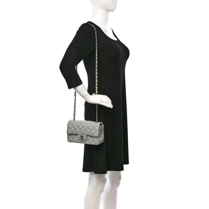 Chanel Lambskin Quilted Mini Rectangular Flap Grey 2 of 9