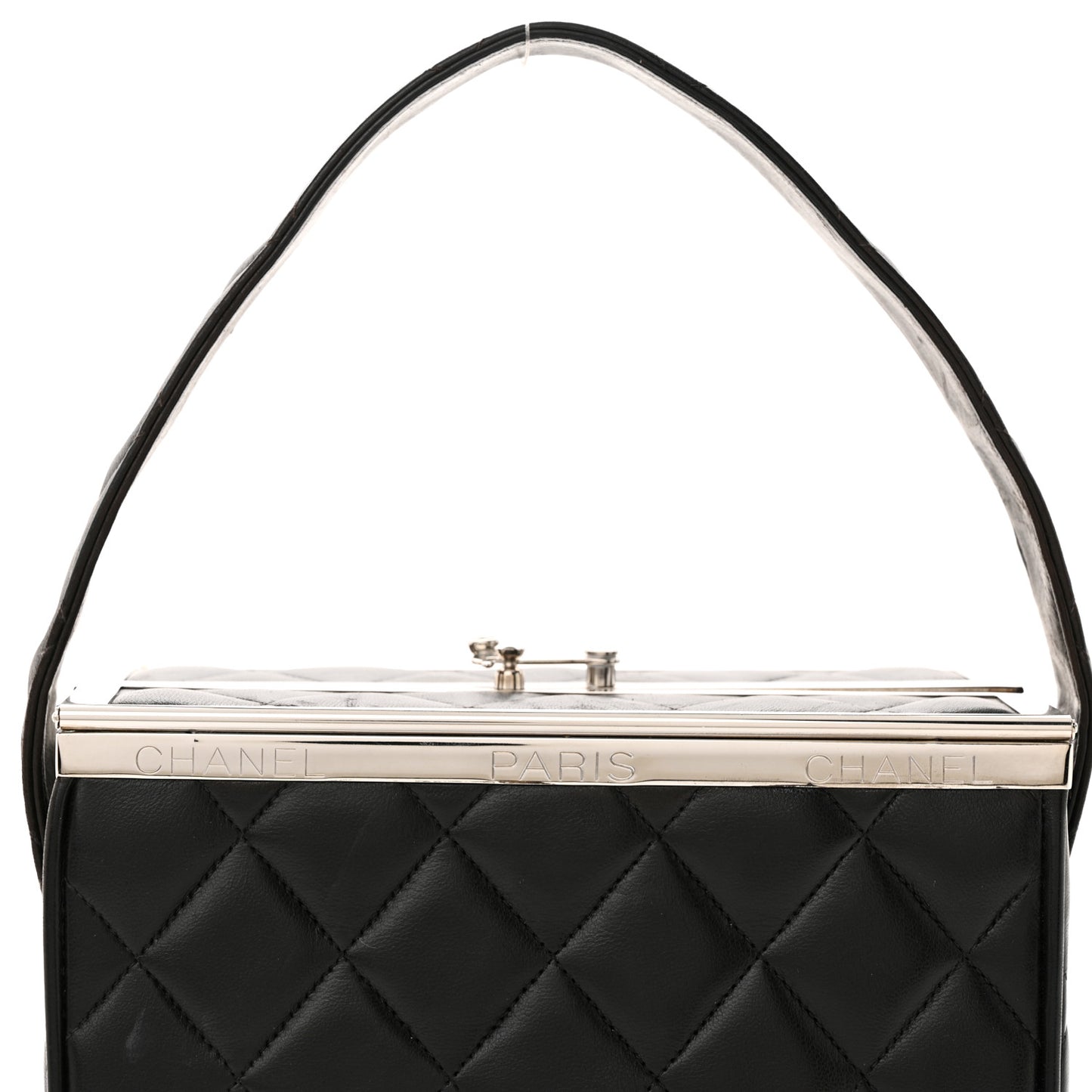 Lambskin Quilted Box Bag Black